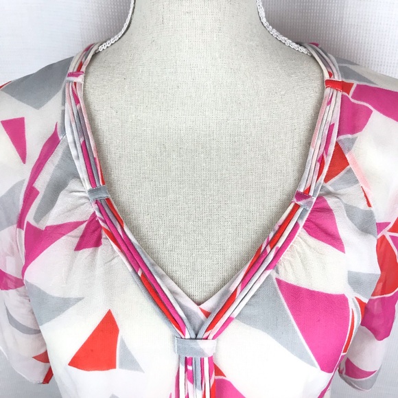 BANANA REPUBLIC | Geometric Print Silk Top - Picture 4 of 8